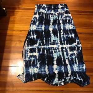 Charlotte Russe size xl blue tie dye maxi skirt